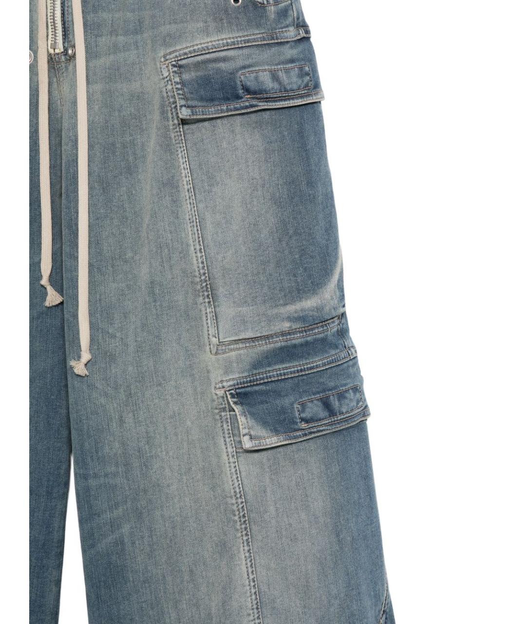 RICK OWENS DRKSHDW Голубые хлопковые прямые джинсы, фото 2