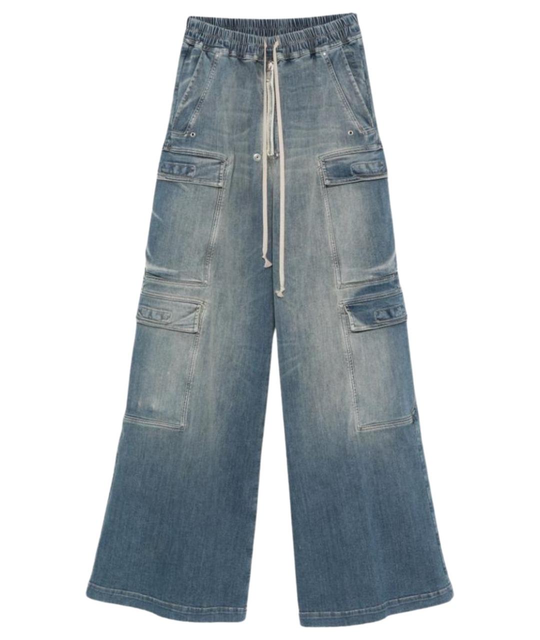 RICK OWENS DRKSHDW Голубые хлопковые прямые джинсы, фото 1