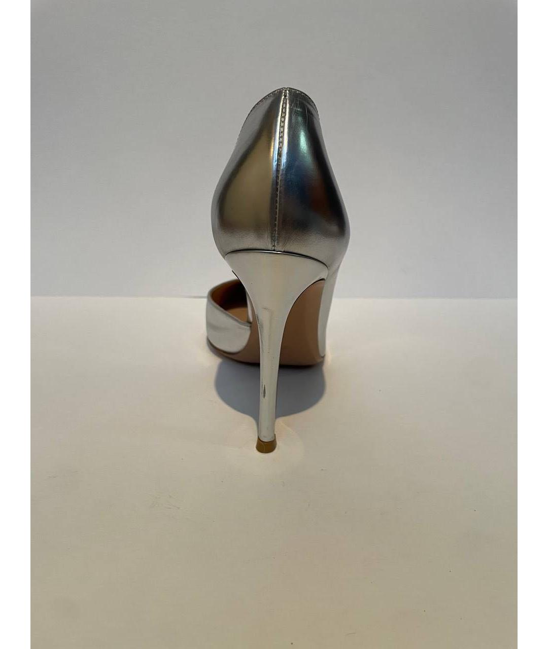 GIANVITO ROSSI Серебряные кожаные туфли, фото 4