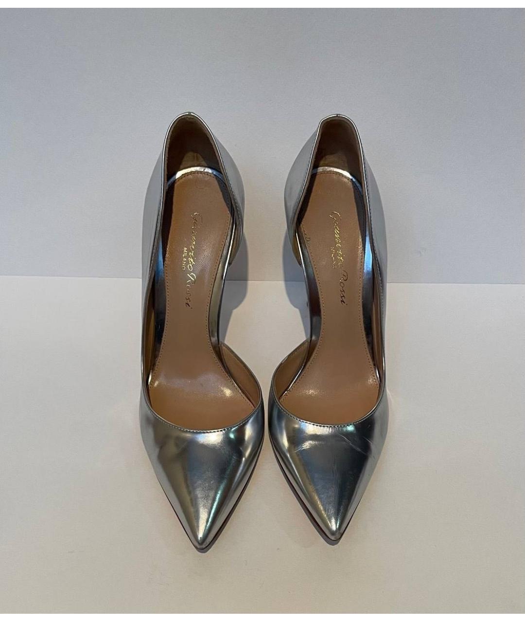 GIANVITO ROSSI Серебряные кожаные туфли, фото 2