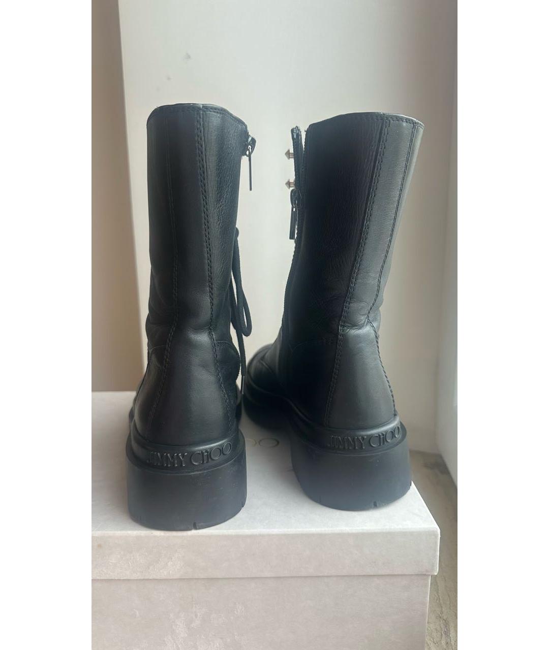 JIMMY CHOO Черные кожаные ботинки, фото 4