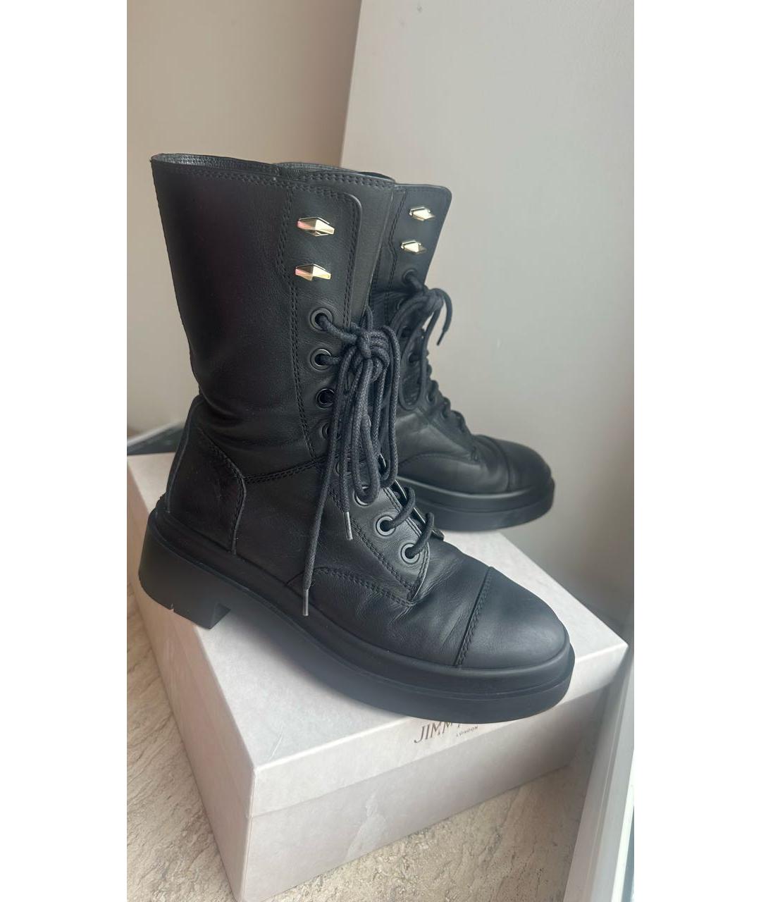 JIMMY CHOO Черные кожаные ботинки, фото 8