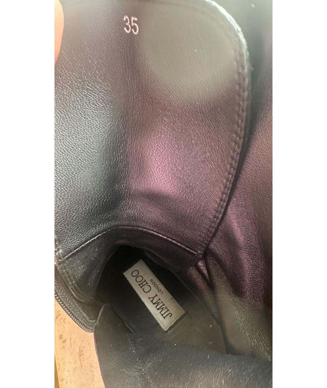 JIMMY CHOO Черные кожаные ботинки, фото 5