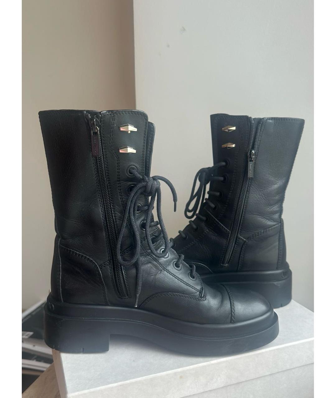 JIMMY CHOO Черные кожаные ботинки, фото 3