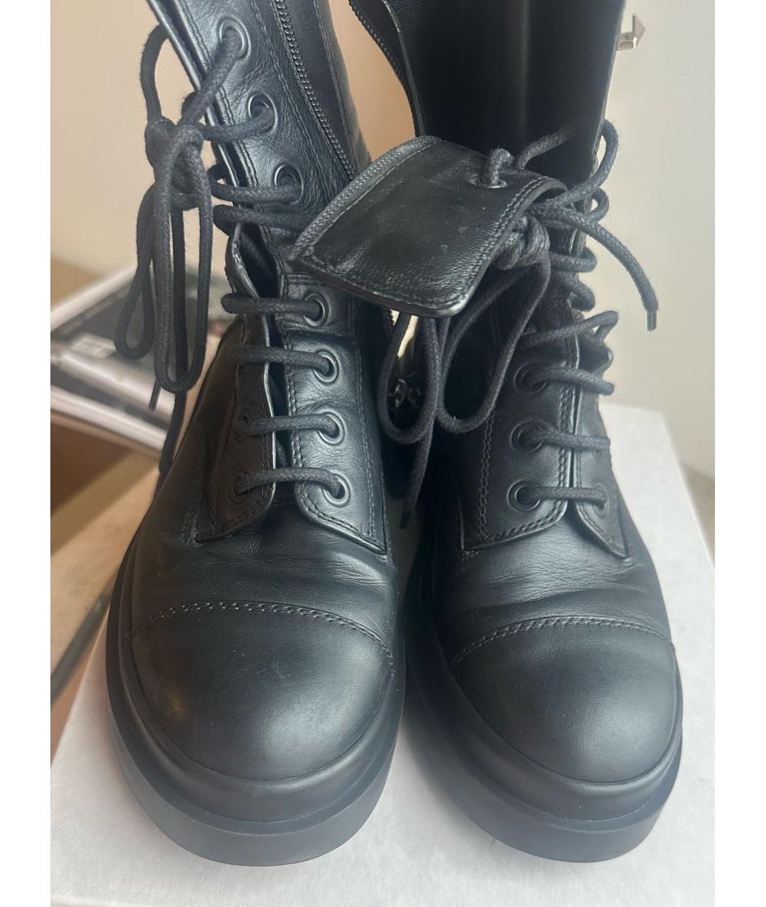 JIMMY CHOO Черные кожаные ботинки, фото 2