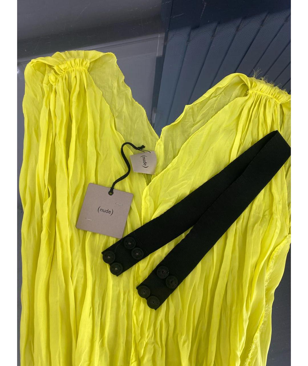 NUDE Желтое вискозное повседневное платье, фото 3