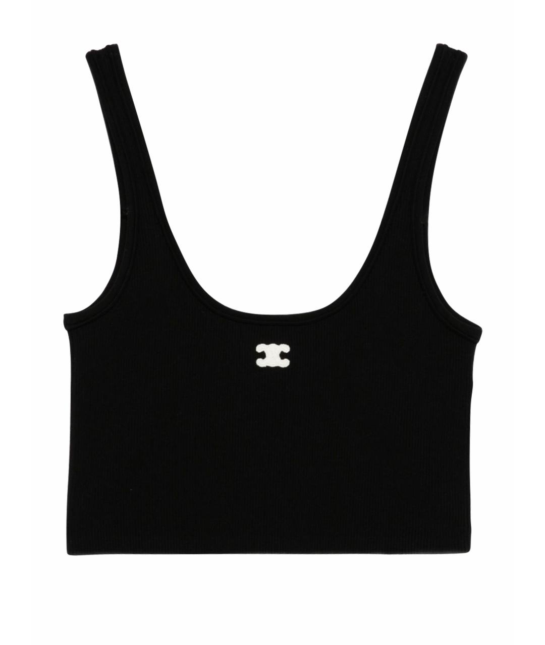 CELINE Черная хлопковая майка, фото 1