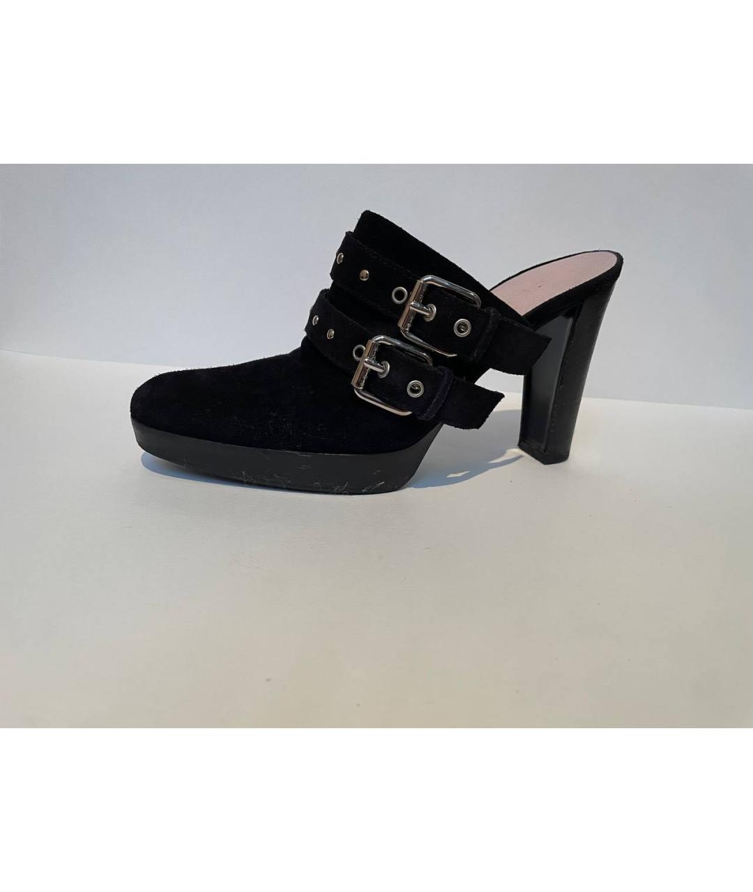 CELINE Черные замшевые сабо, фото 5