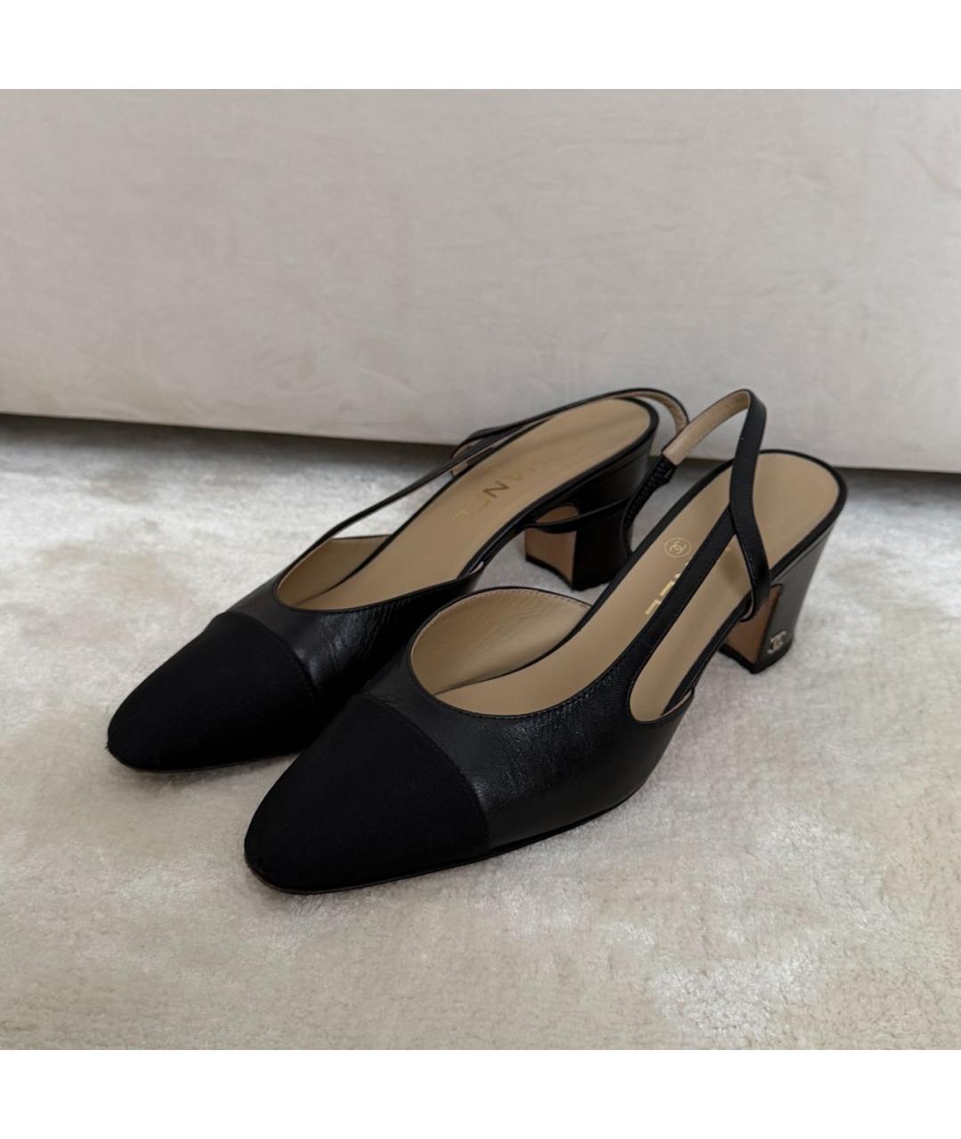 CHANEL Черные кожаные туфли, фото 2