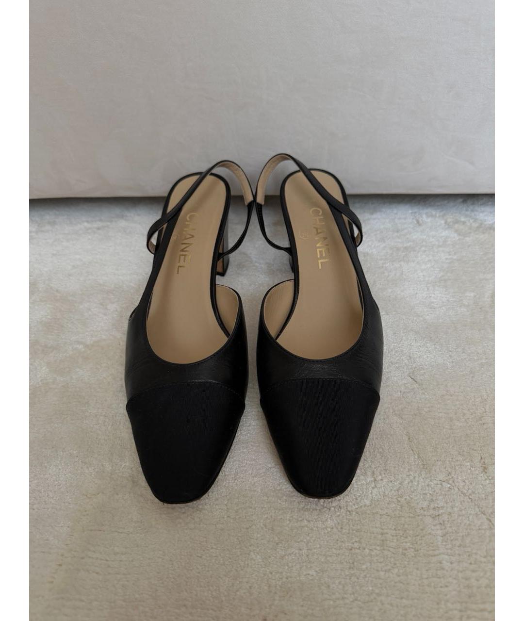 CHANEL Черные кожаные туфли, фото 5