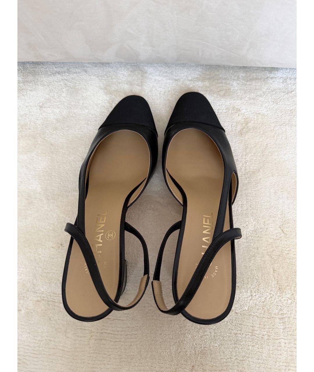 CHANEL Черные кожаные туфли, фото 4