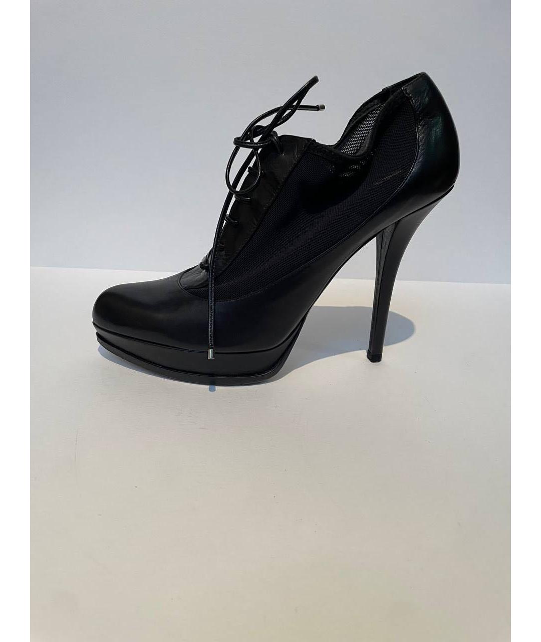 CHRISTIAN DIOR Черные кожаные ботильоны, фото 6