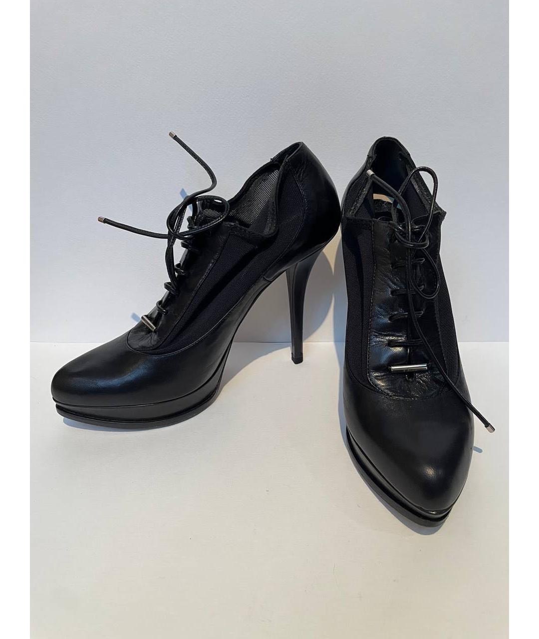 CHRISTIAN DIOR Черные кожаные ботильоны, фото 3