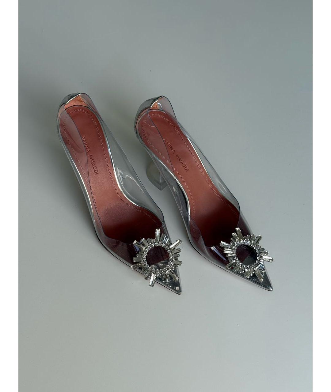 Amina Muaddi Серебряные туфли, фото 3
