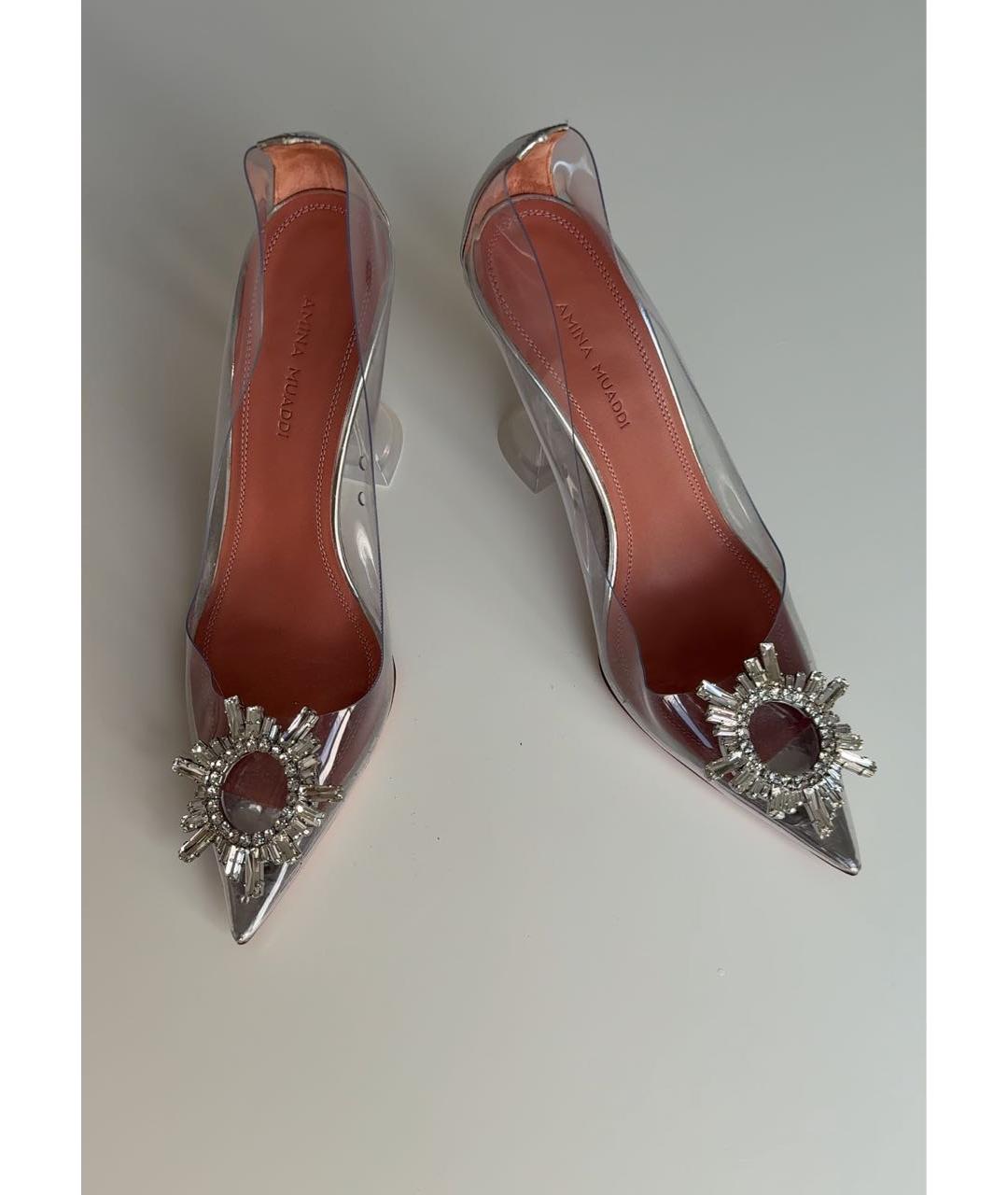 Amina Muaddi Серебряные туфли, фото 5