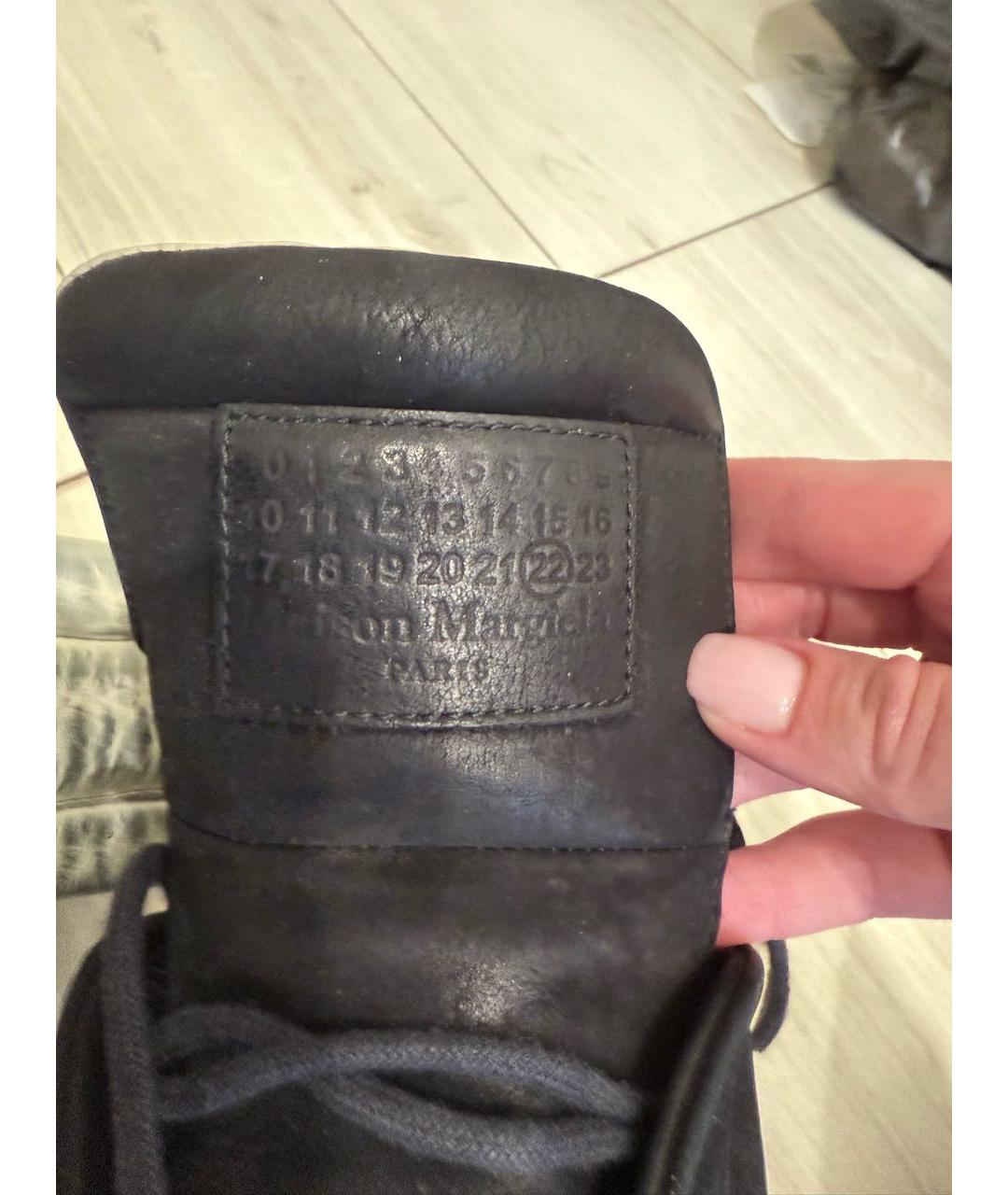 MAISON MARGIELA Черные замшевые кеды, фото 5