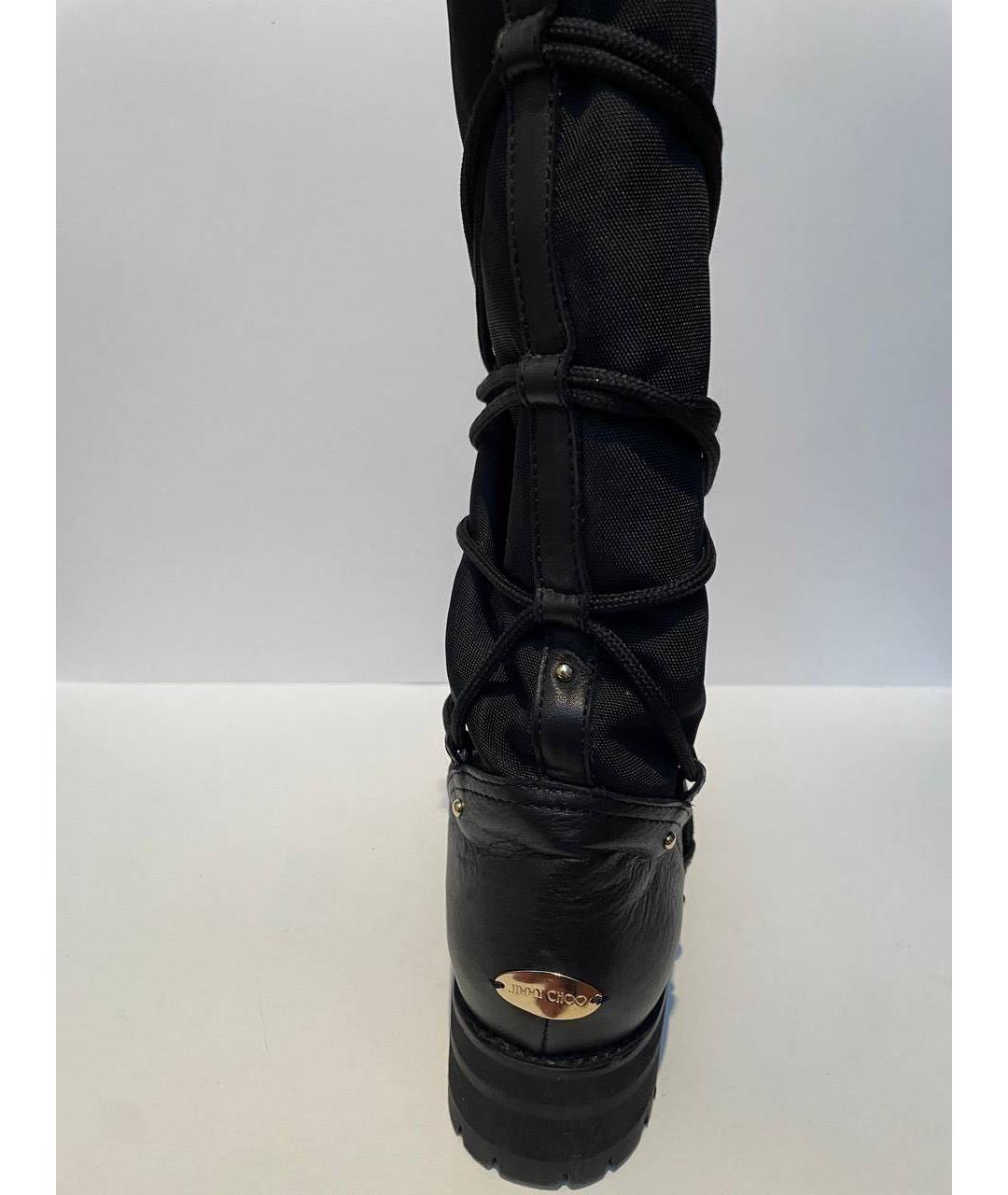 JIMMY CHOO Черные кожаные сапоги, фото 3