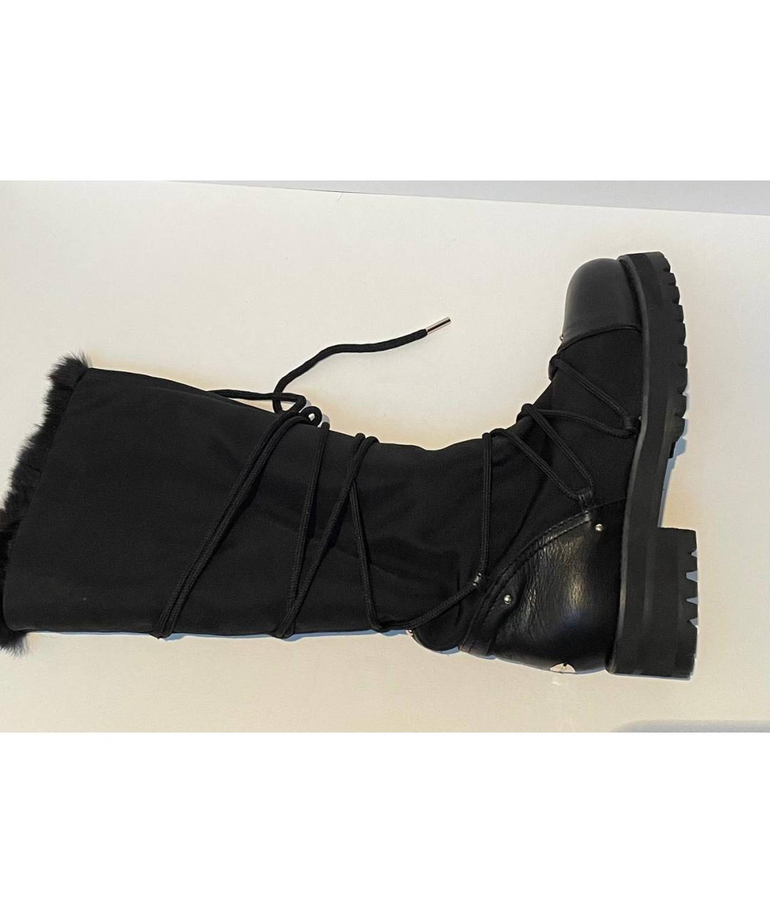 JIMMY CHOO Черные кожаные сапоги, фото 5