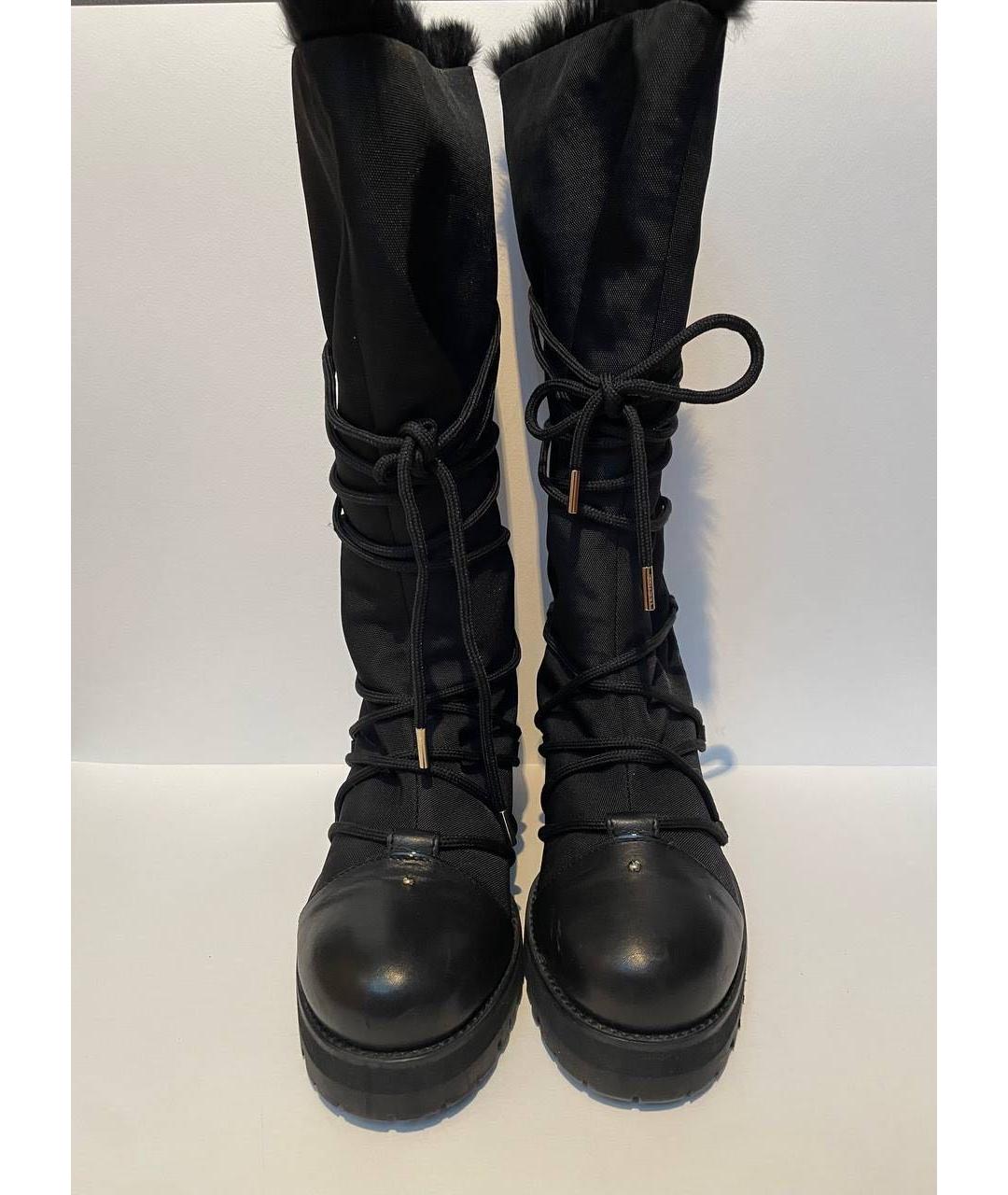 JIMMY CHOO Черные кожаные сапоги, фото 2