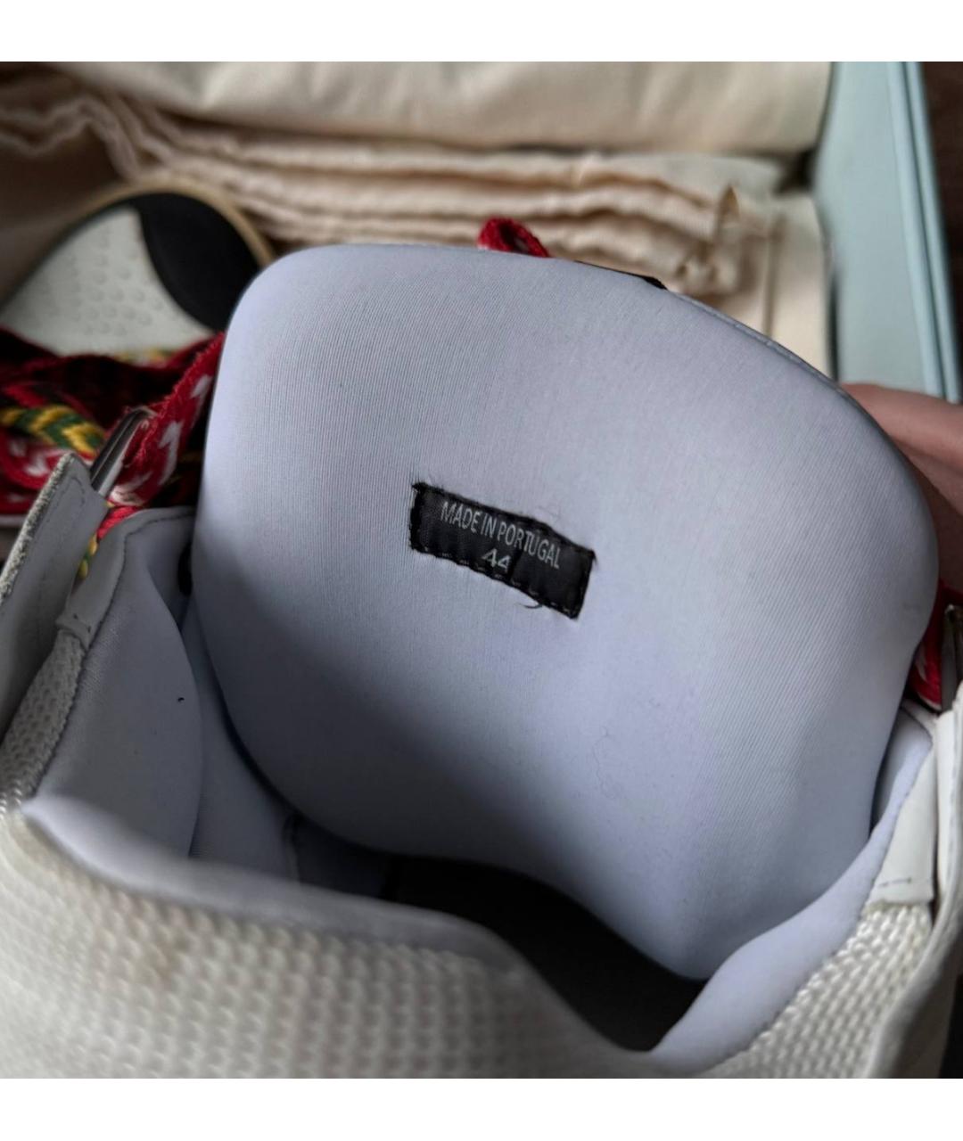 LANVIN Бежевые кожаные низкие кроссовки / кеды, фото 6