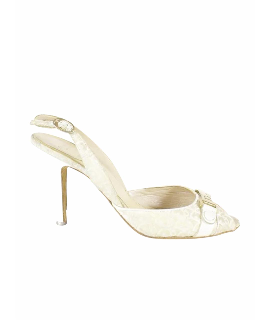 CHRISTIAN DIOR Золотые кожаные босоножки, фото 1