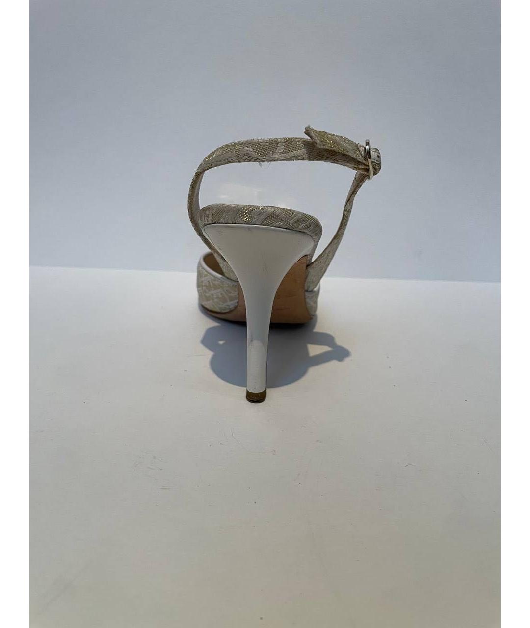 CHRISTIAN DIOR Золотые кожаные босоножки, фото 4