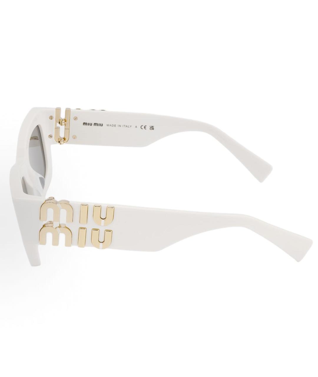 MIU MIU Белые пластиковые солнцезащитные очки, фото 3