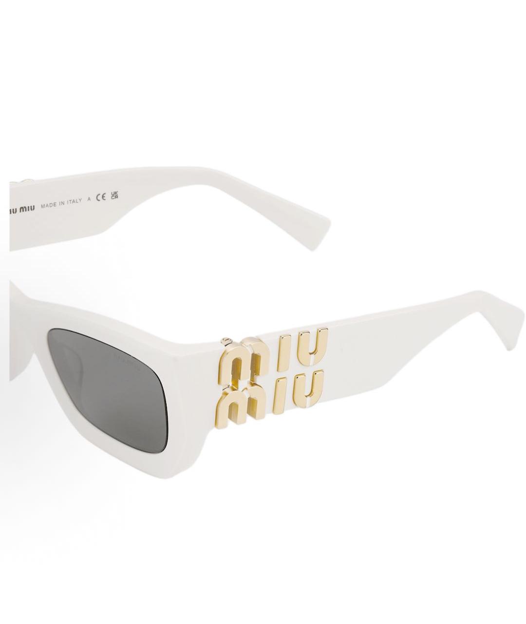 MIU MIU Белые пластиковые солнцезащитные очки, фото 5