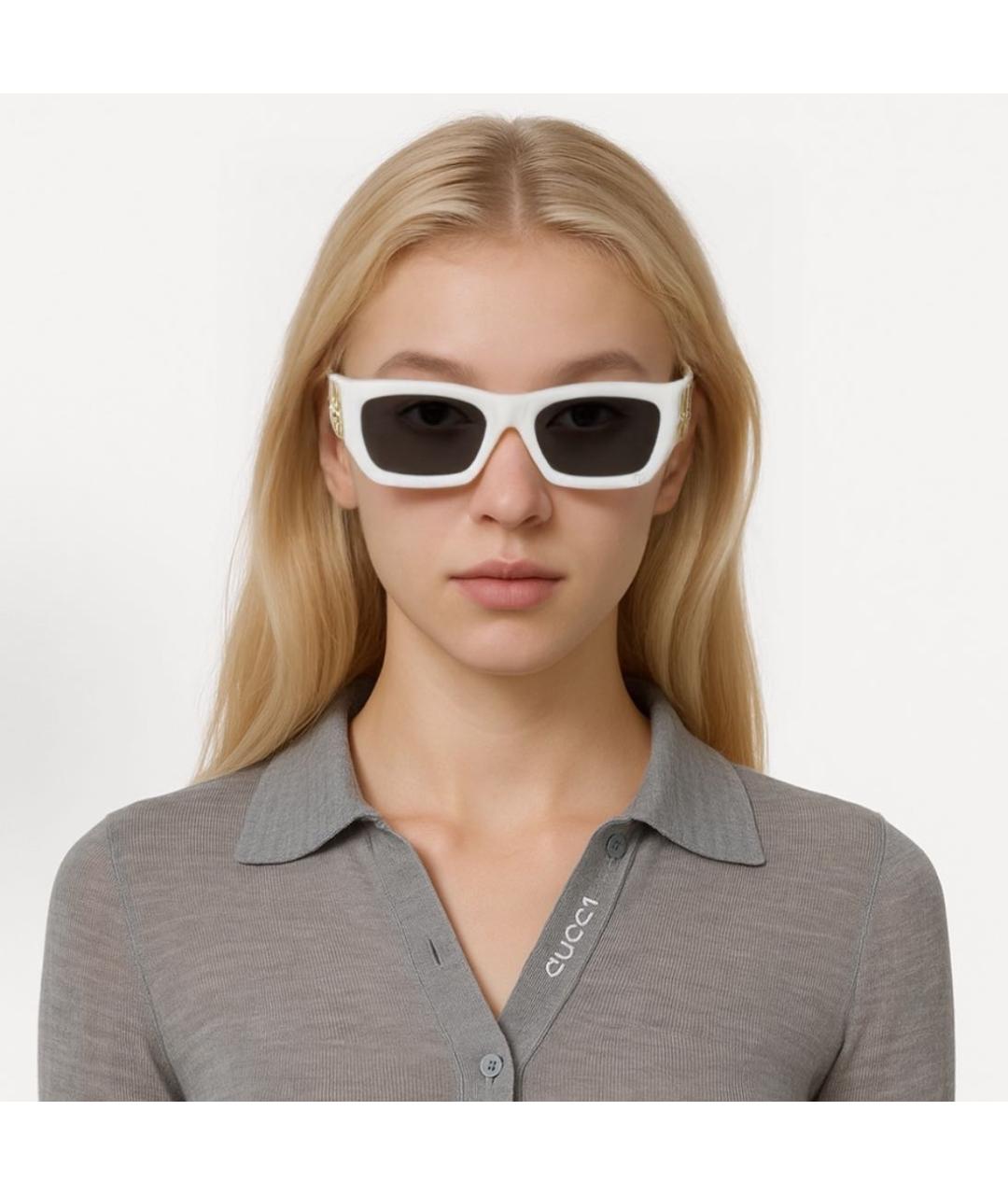 MIU MIU Белые пластиковые солнцезащитные очки, фото 6