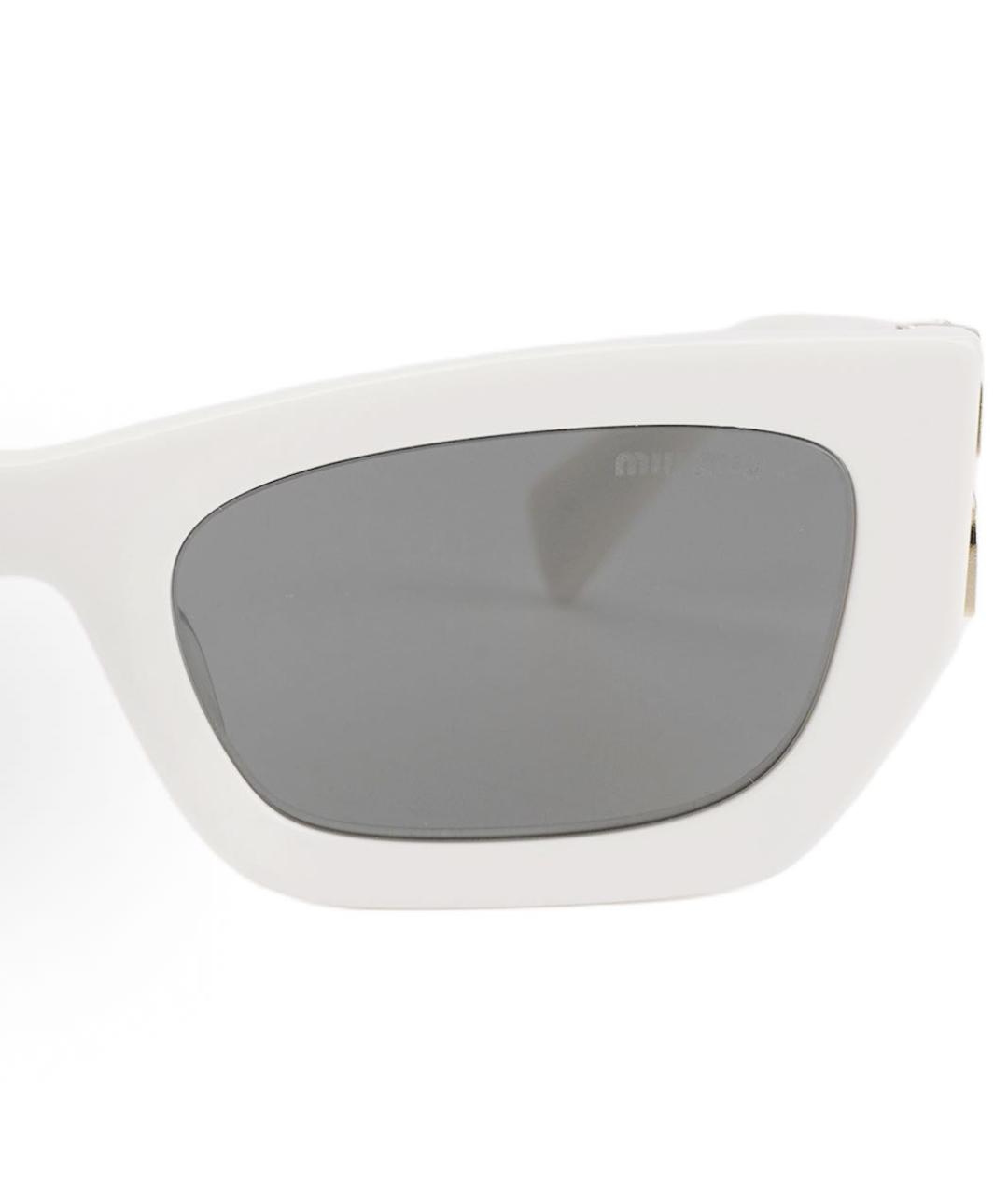 MIU MIU Белые пластиковые солнцезащитные очки, фото 4