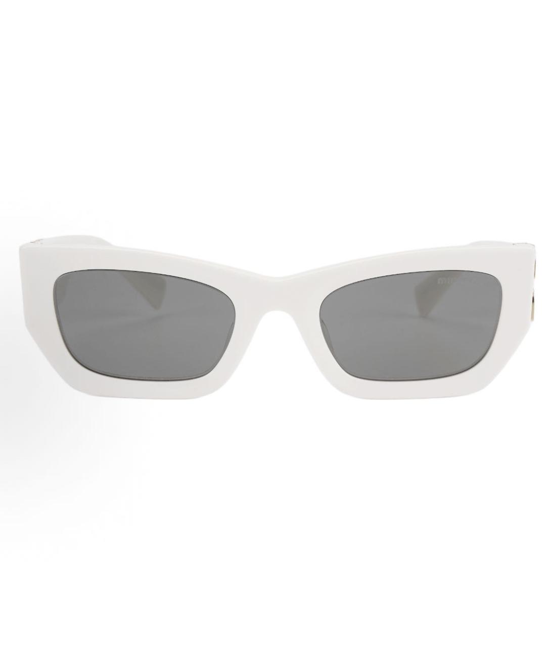 MIU MIU Белые пластиковые солнцезащитные очки, фото 2