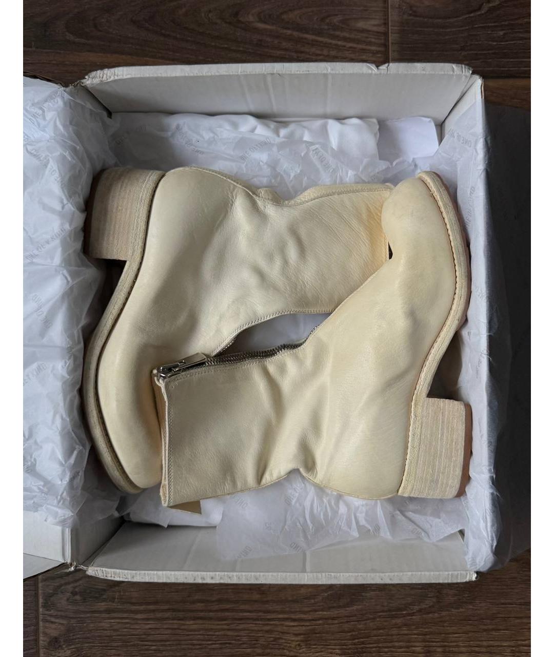 GUIDI Бежевые кожаные ботинки, фото 3