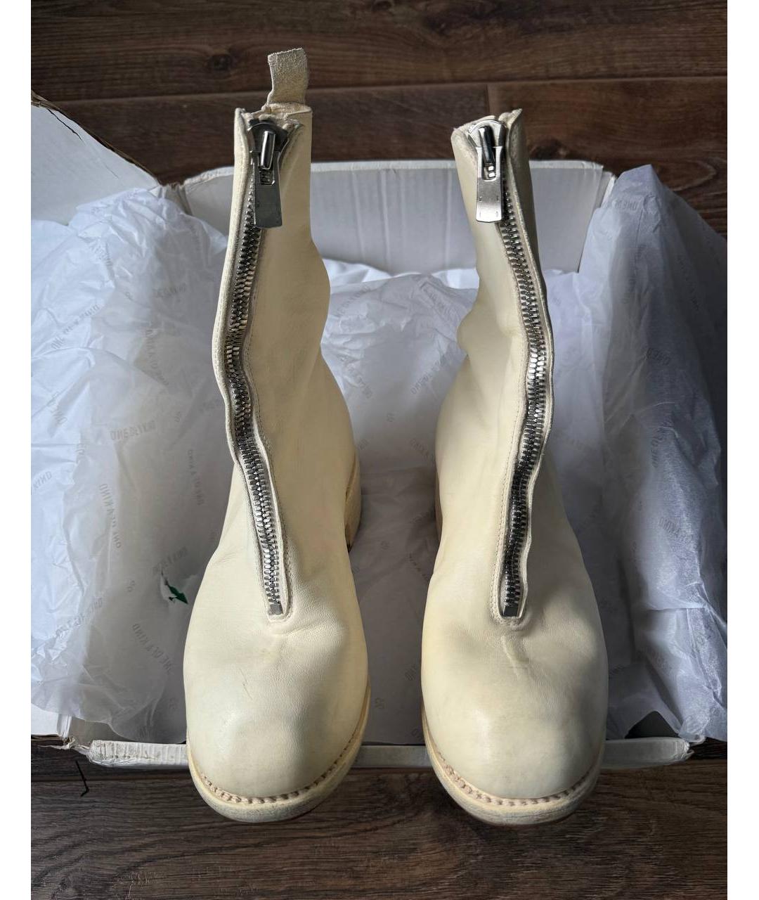 GUIDI Бежевые кожаные ботинки, фото 2