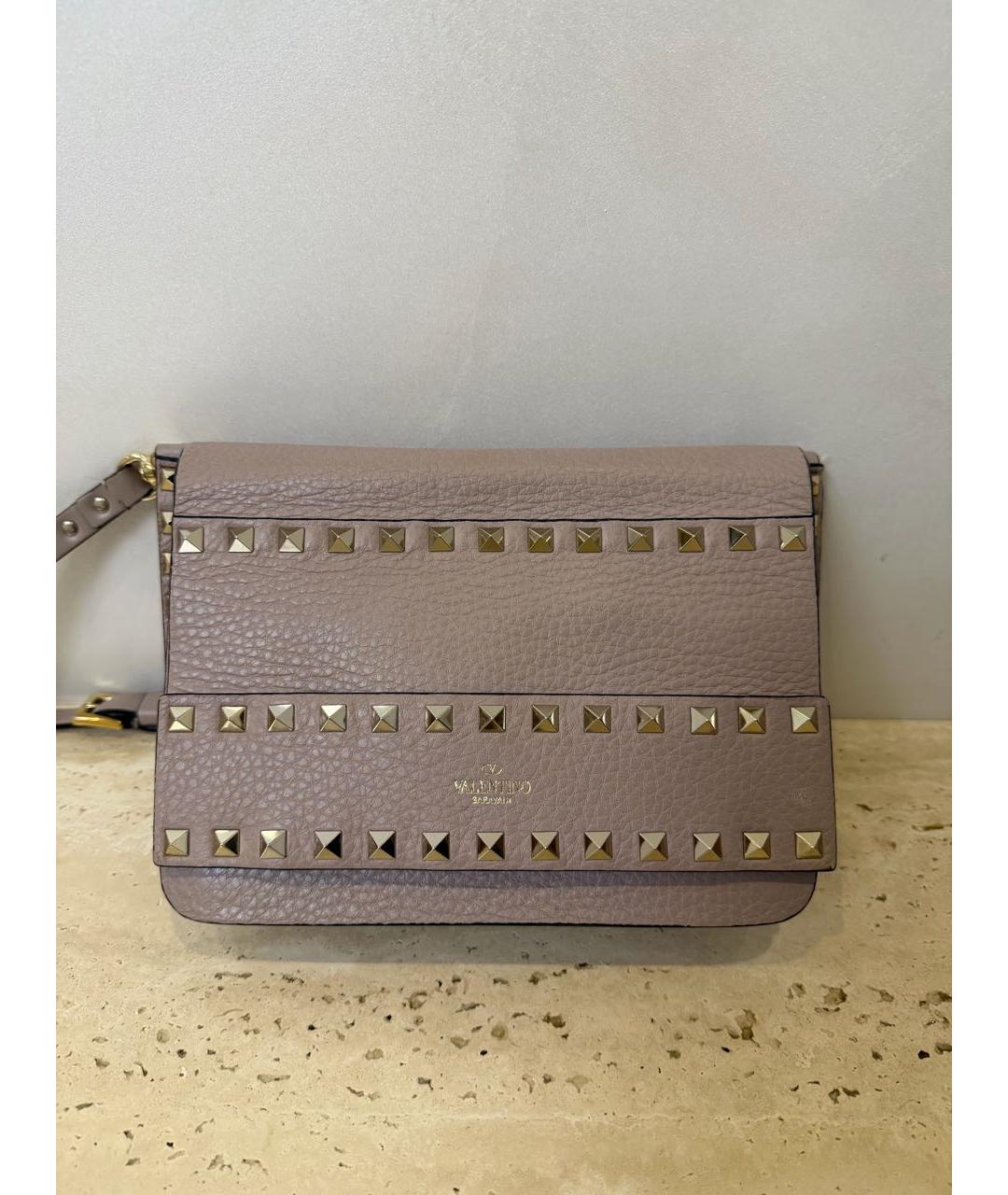 VALENTINO Бежевая кожаная сумка через плечо, фото 9