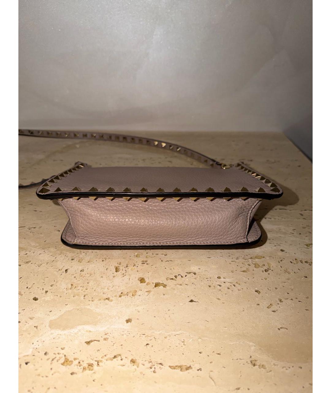 VALENTINO Бежевая кожаная сумка через плечо, фото 6