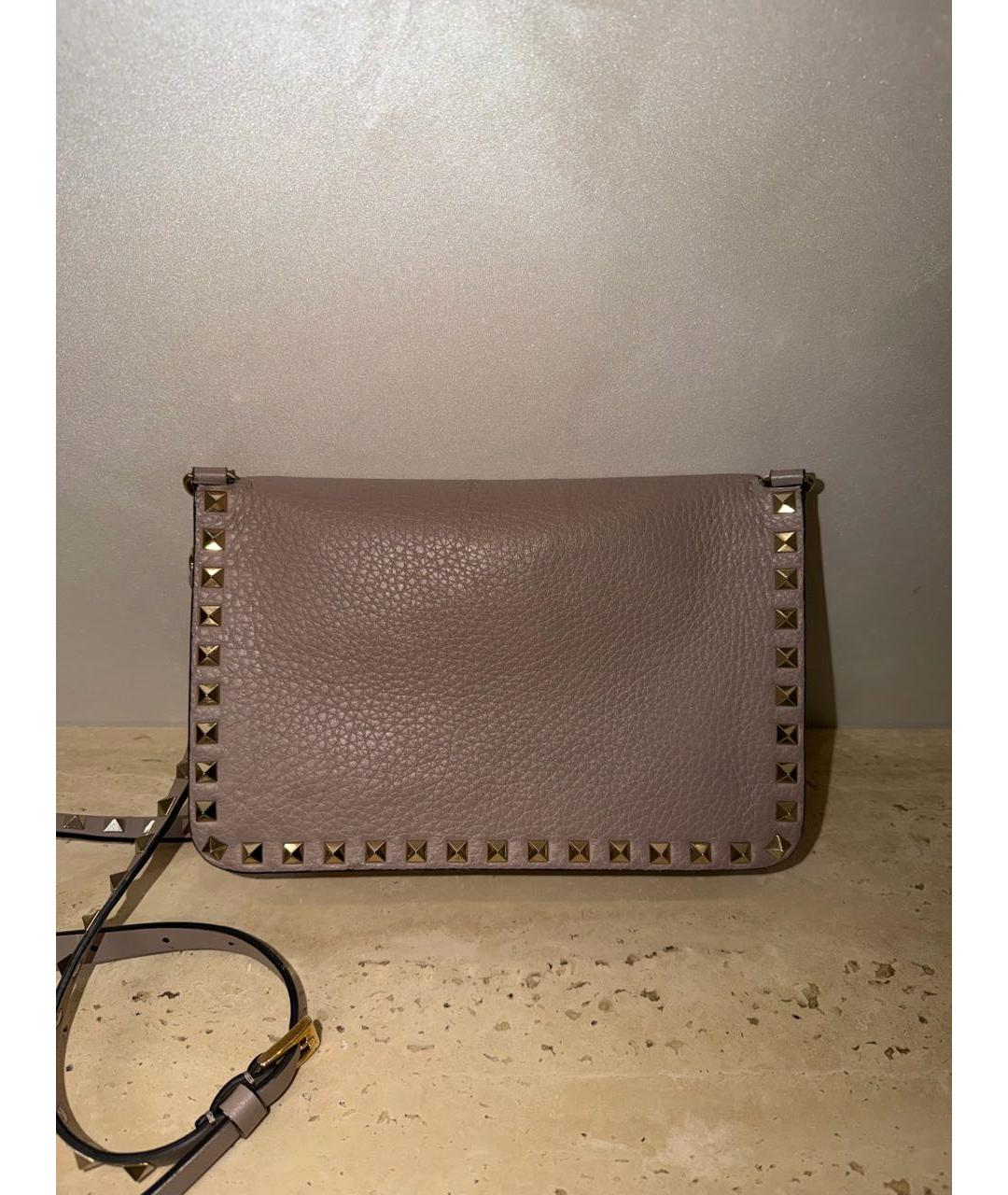 VALENTINO Бежевая кожаная сумка через плечо, фото 3