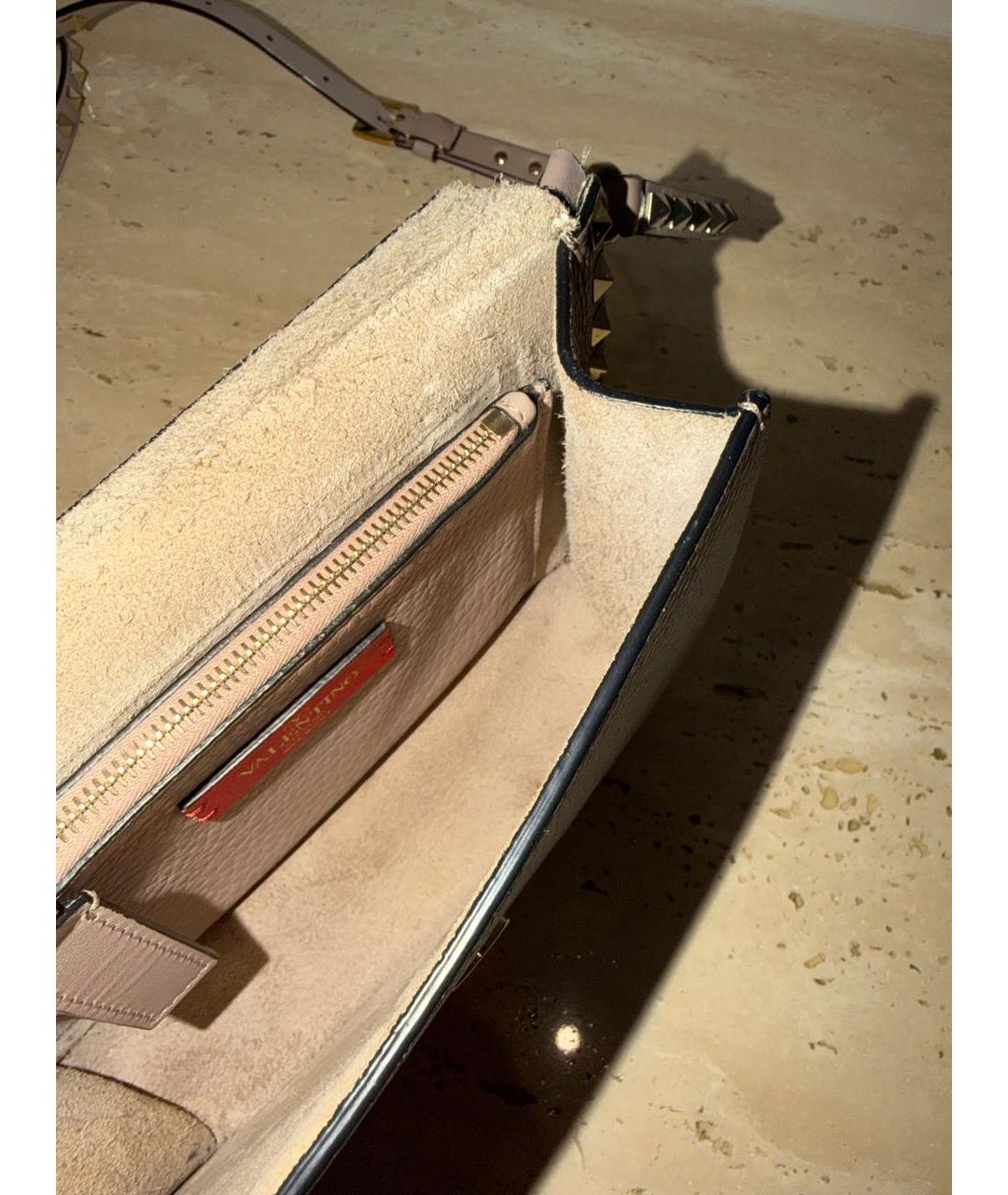 VALENTINO Бежевая кожаная сумка через плечо, фото 4