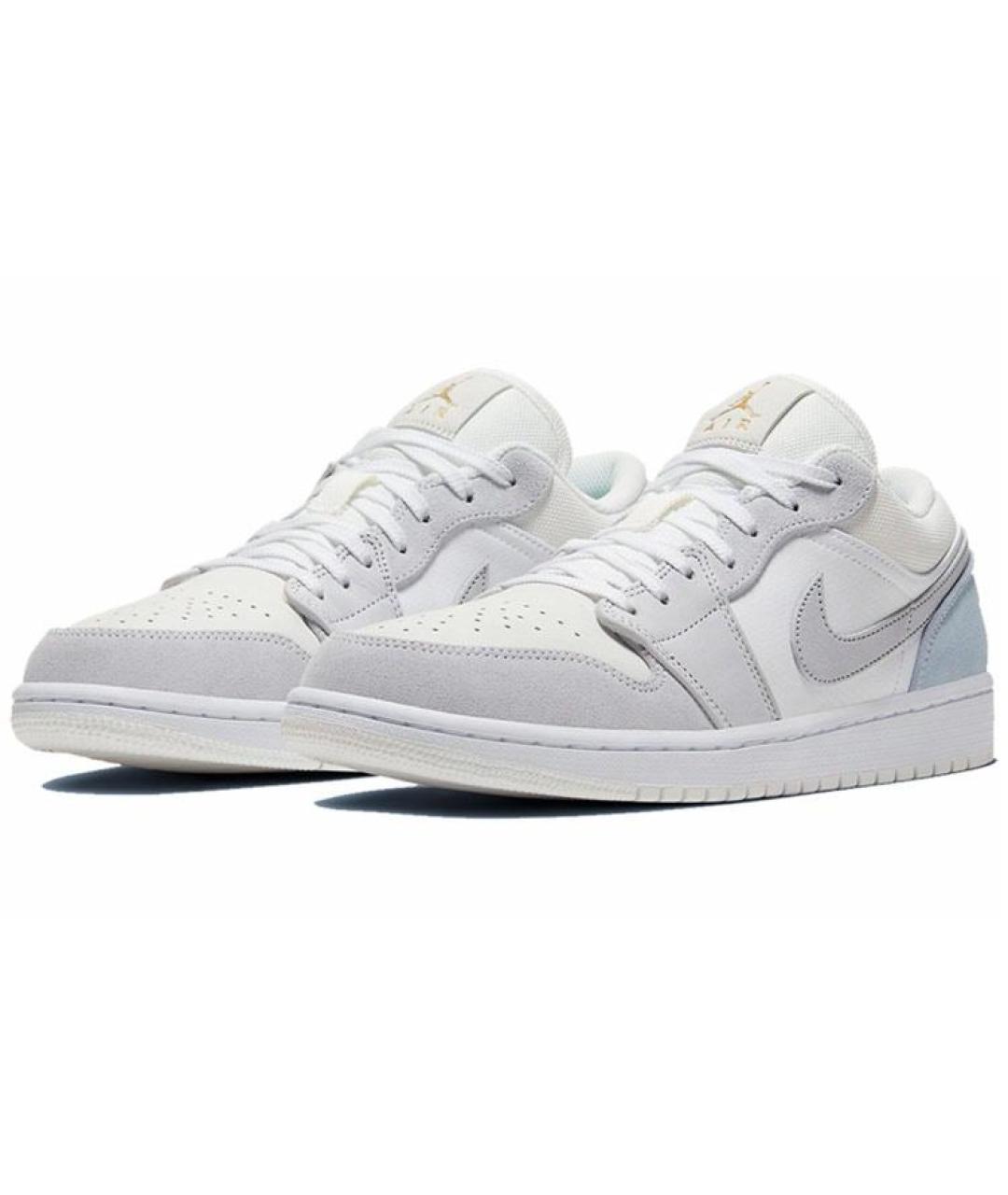 JORDAN Серые кожаные низкие кроссовки / кеды, фото 3