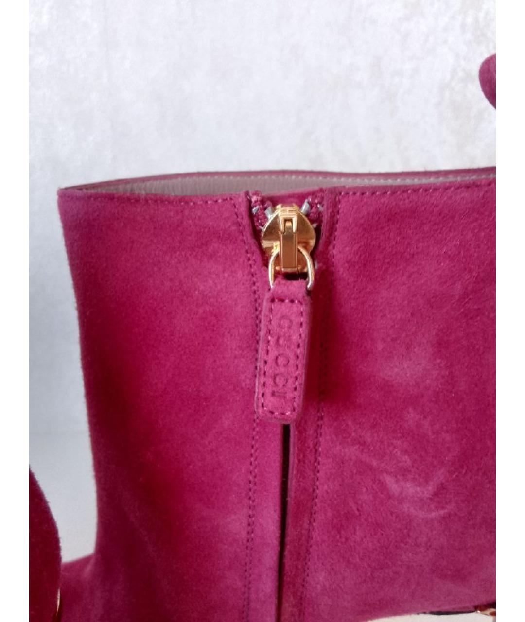 GUCCI Розовые замшевые ботильоны, фото 7