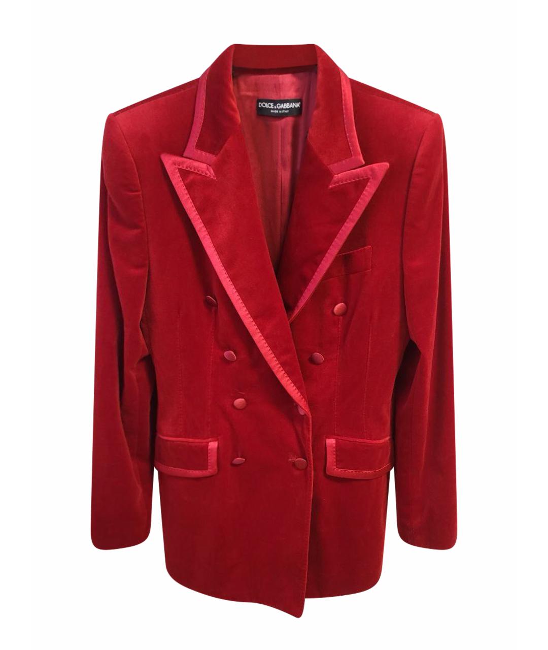 DOLCE&GABBANA Красный хлопковый жакет/пиджак, фото 1