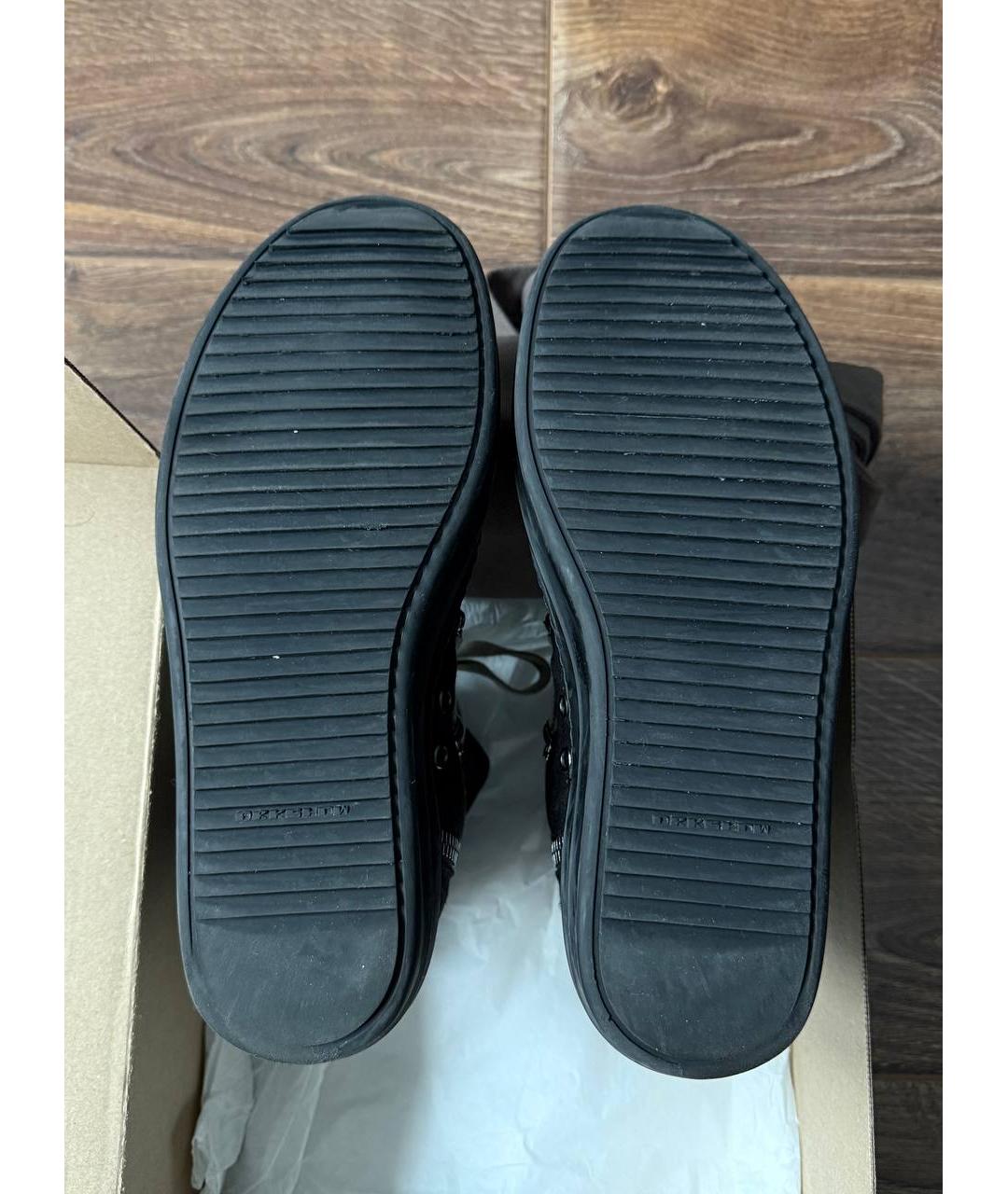 RICK OWENS DRKSHDW Черные текстильные высокие кроссовки / кеды, фото 5