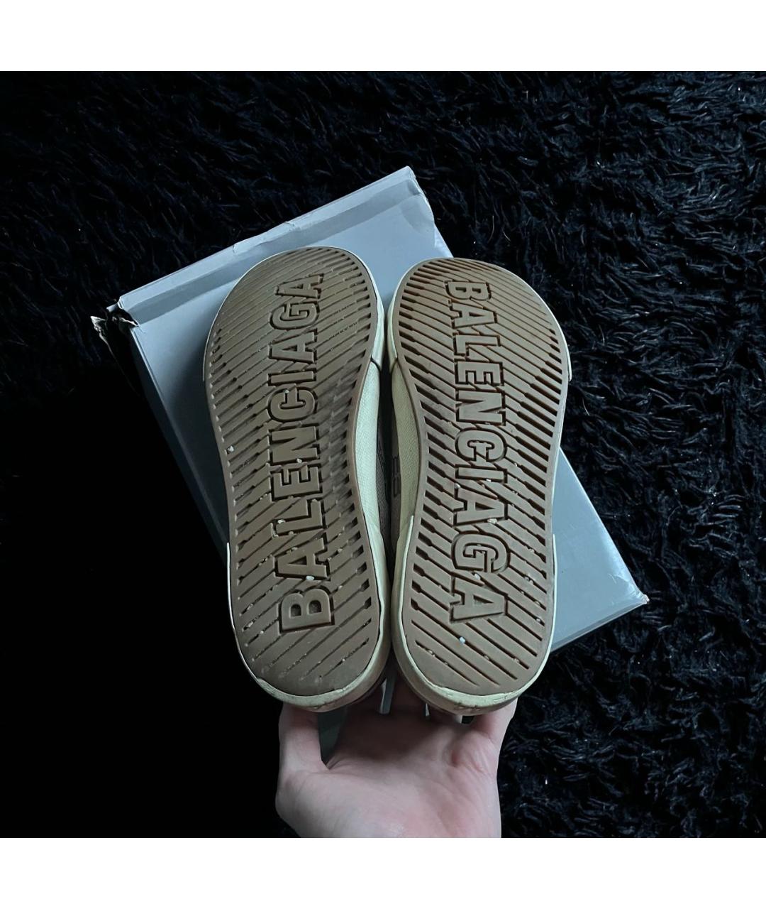 BALENCIAGA Бежевые низкие кроссовки / кеды, фото 4