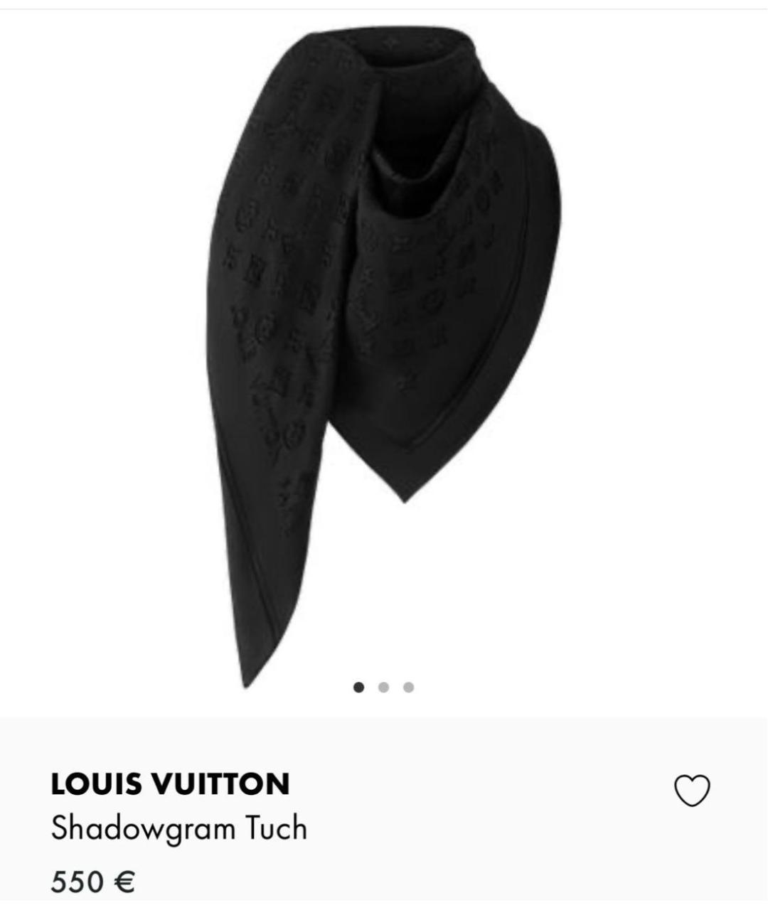 LOUIS VUITTON Черный платок, фото 6