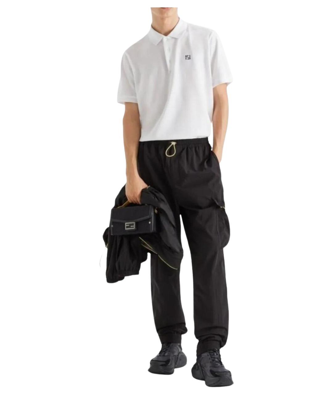 FENDI Черные полиамидовые повседневные брюки, фото 2