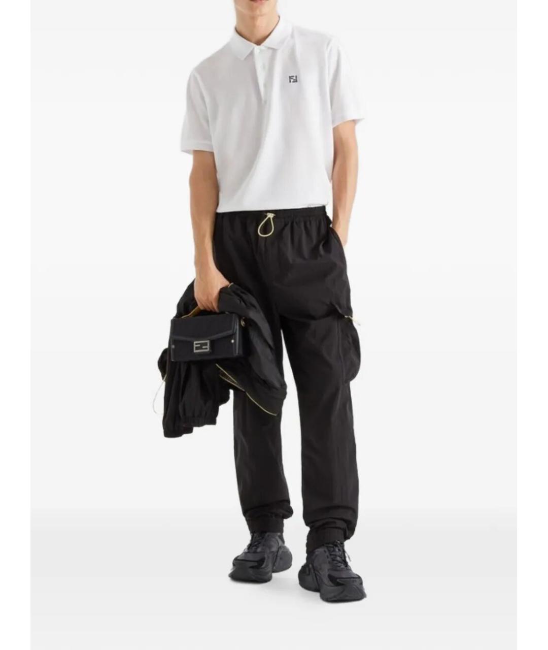 FENDI Черные полиамидовые повседневные брюки, фото 2