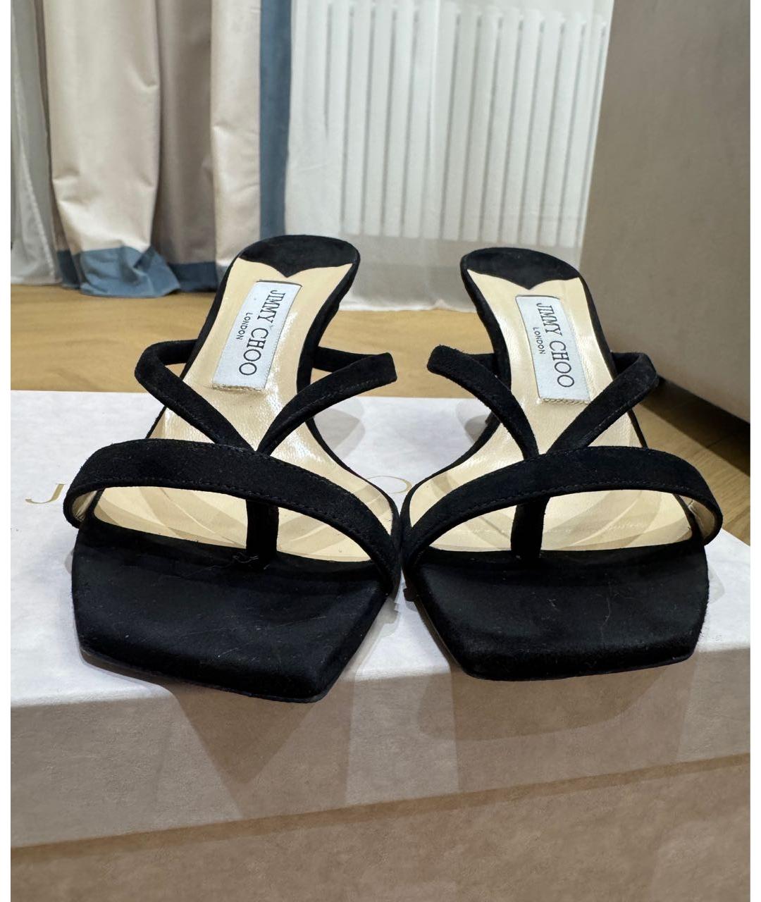 JIMMY CHOO Черные замшевые мюли, фото 3