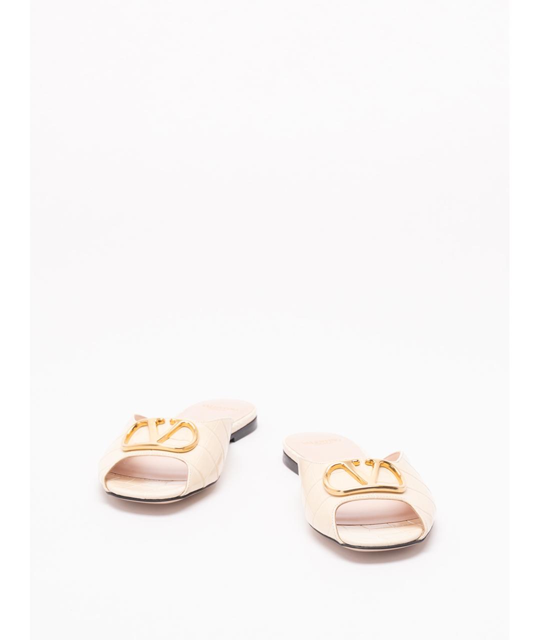 VALENTINO Белые кожаные мюли, фото 2