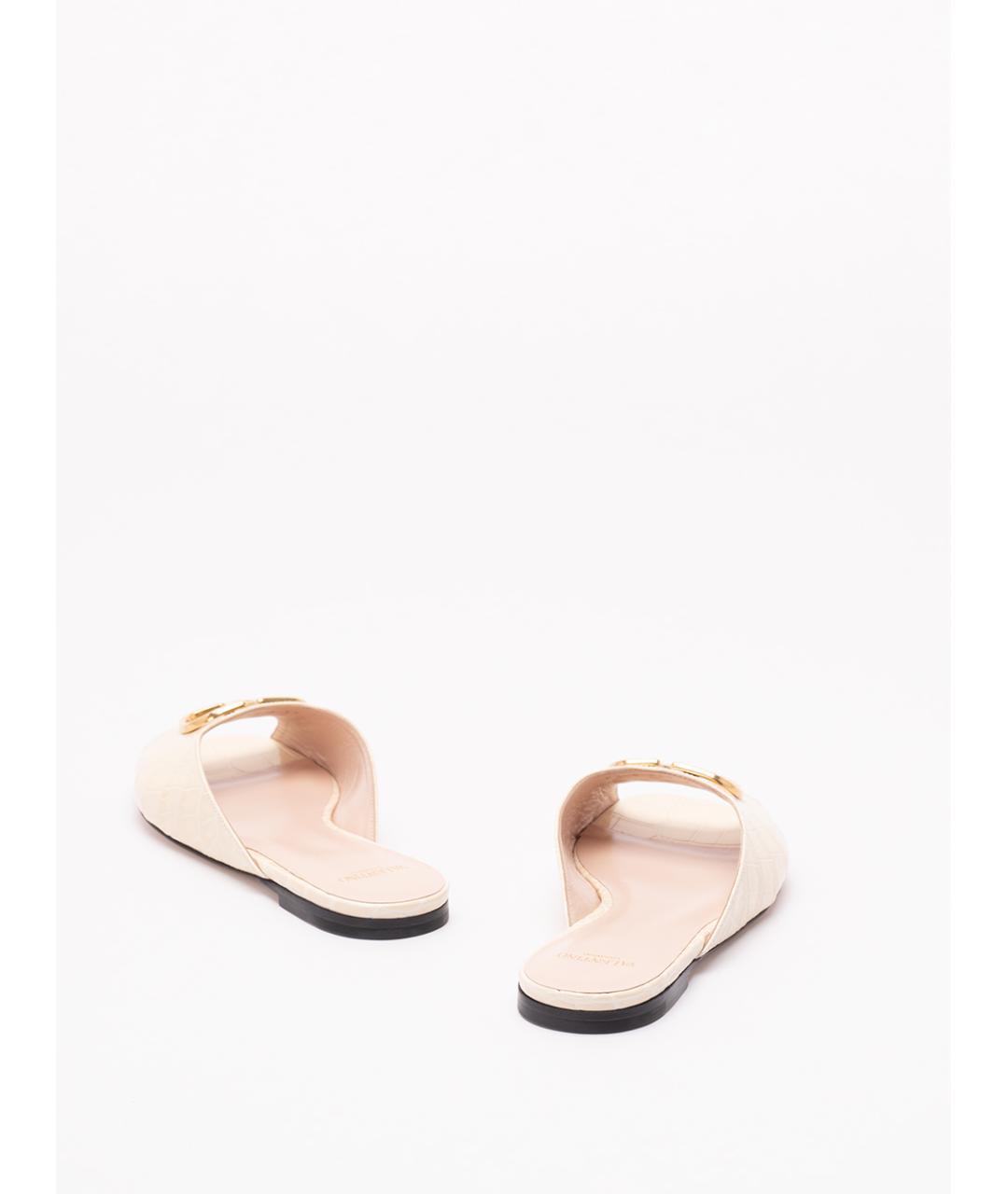 VALENTINO Белые кожаные мюли, фото 3