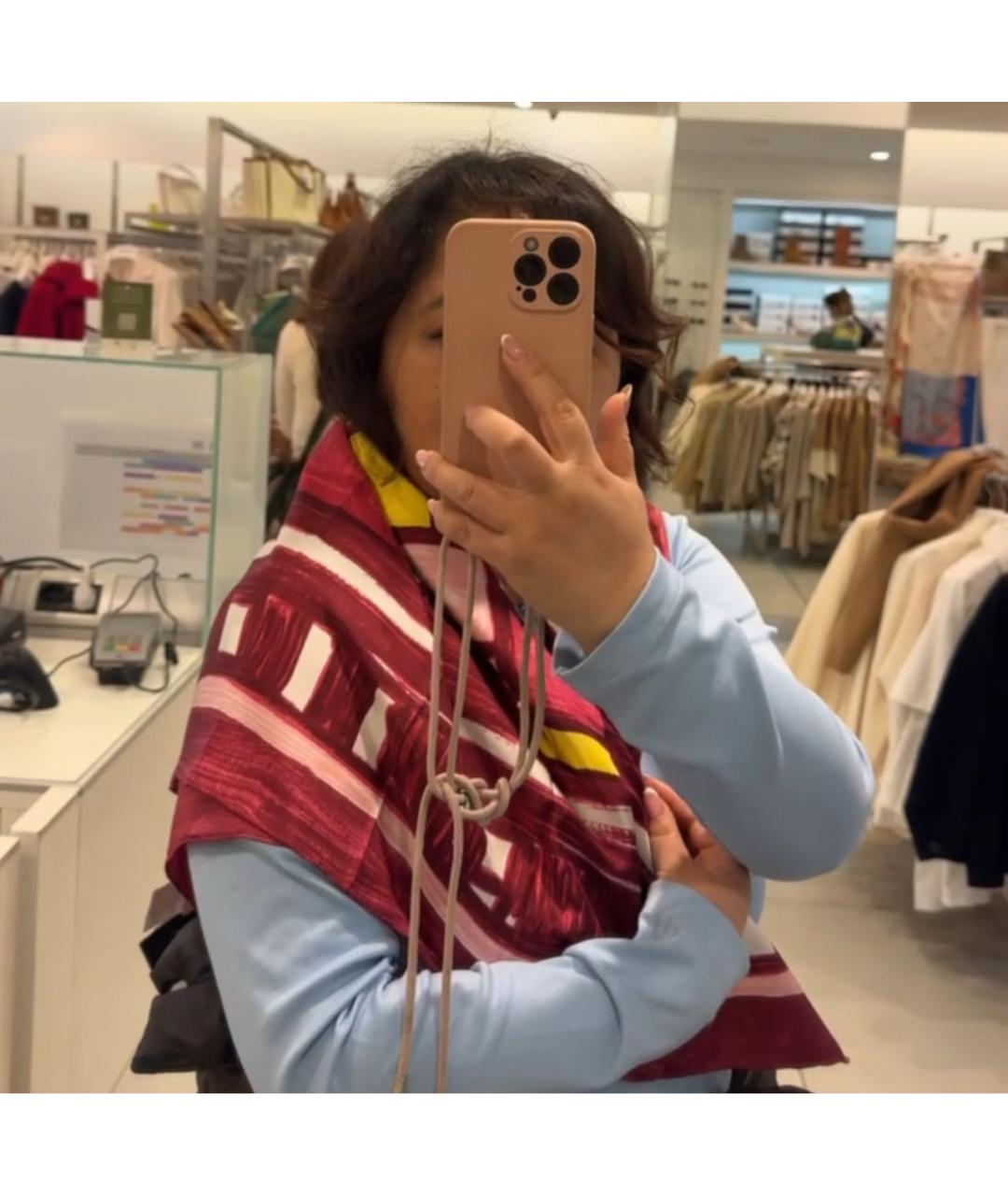 WEEKEND MAX MARA Бордовый шелковый платок, фото 4