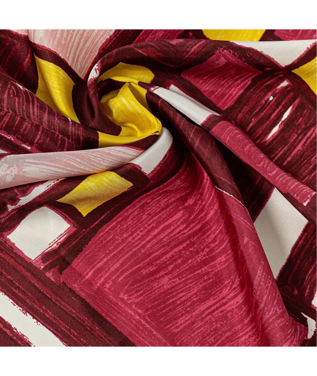 WEEKEND MAX MARA Бордовый шелковый платок, фото 2